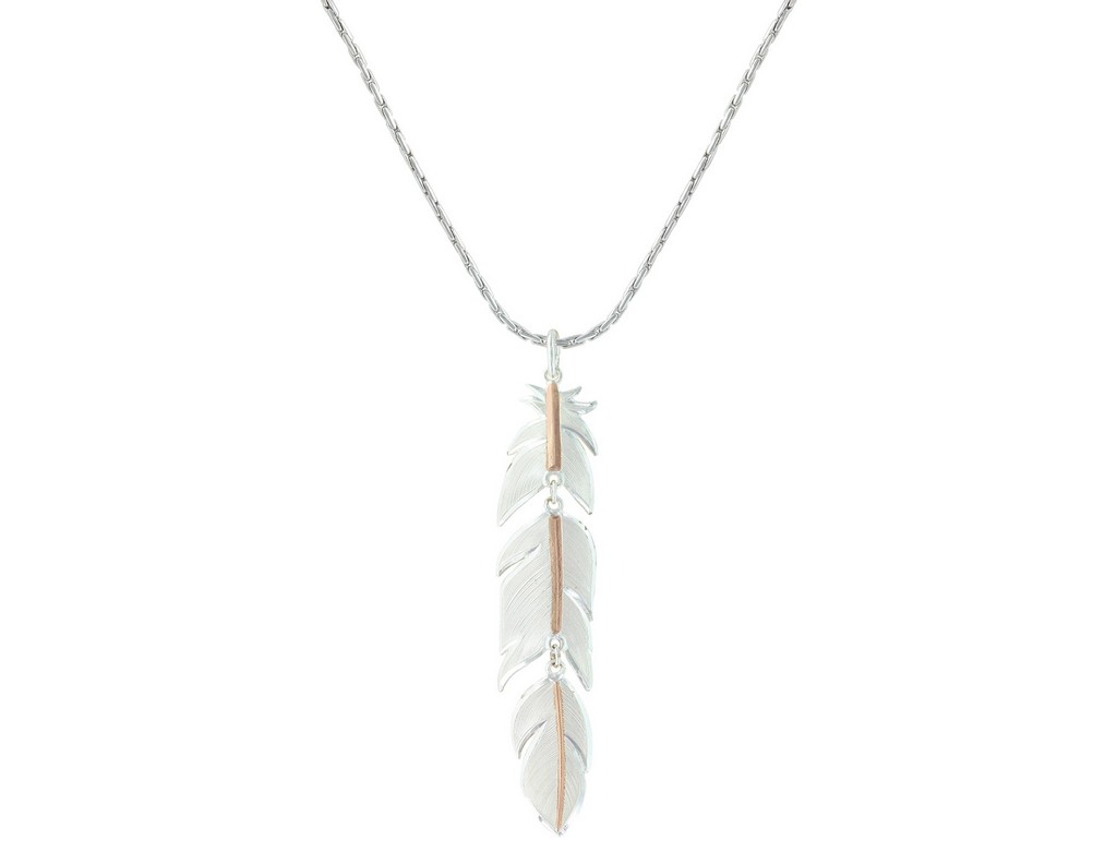Montana Silversmiths Necklace Womens Plume Feather Pendant NC1618RG