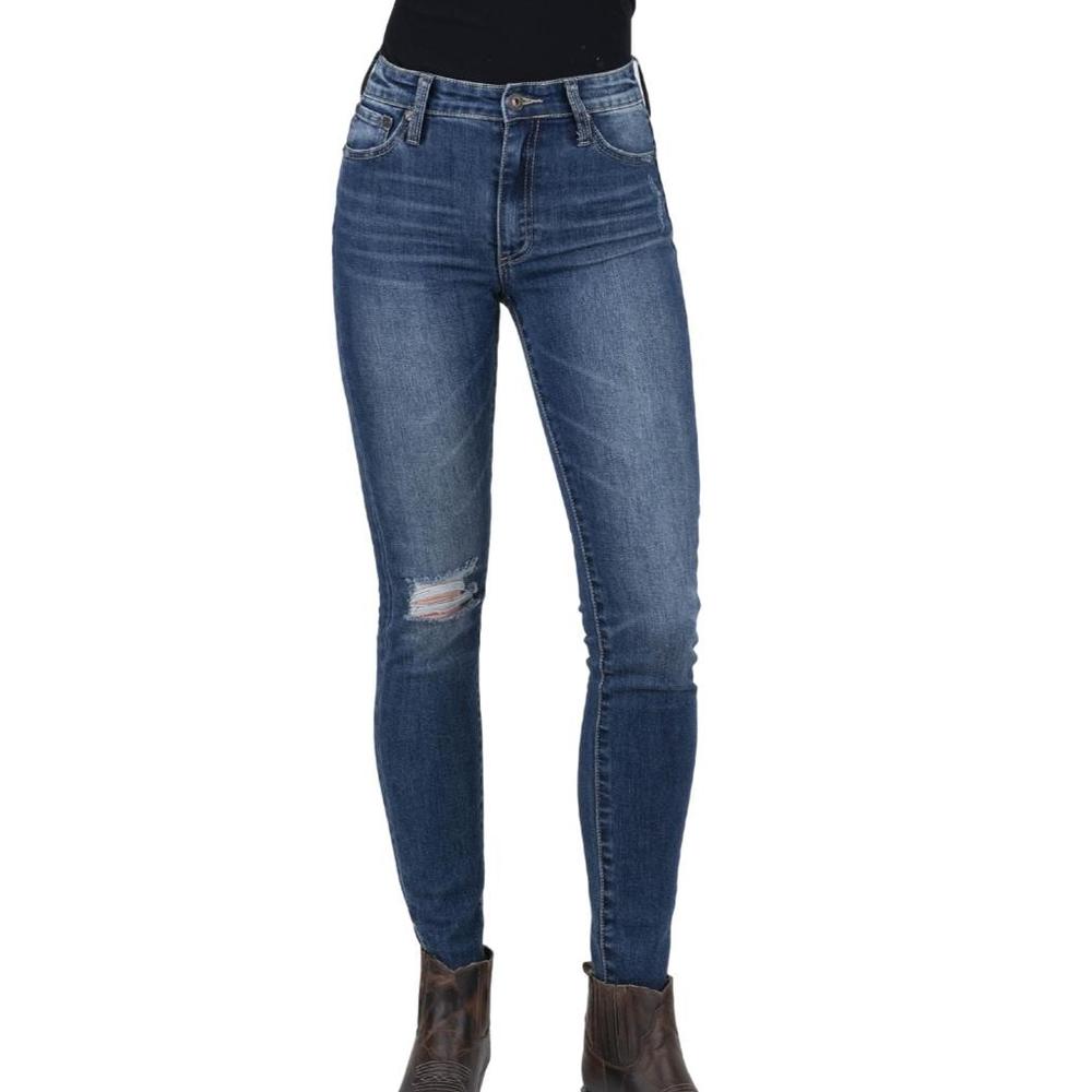 Stetson Western Denim Jeans Womens Skinny Blue 11-054-0902-2300 BU