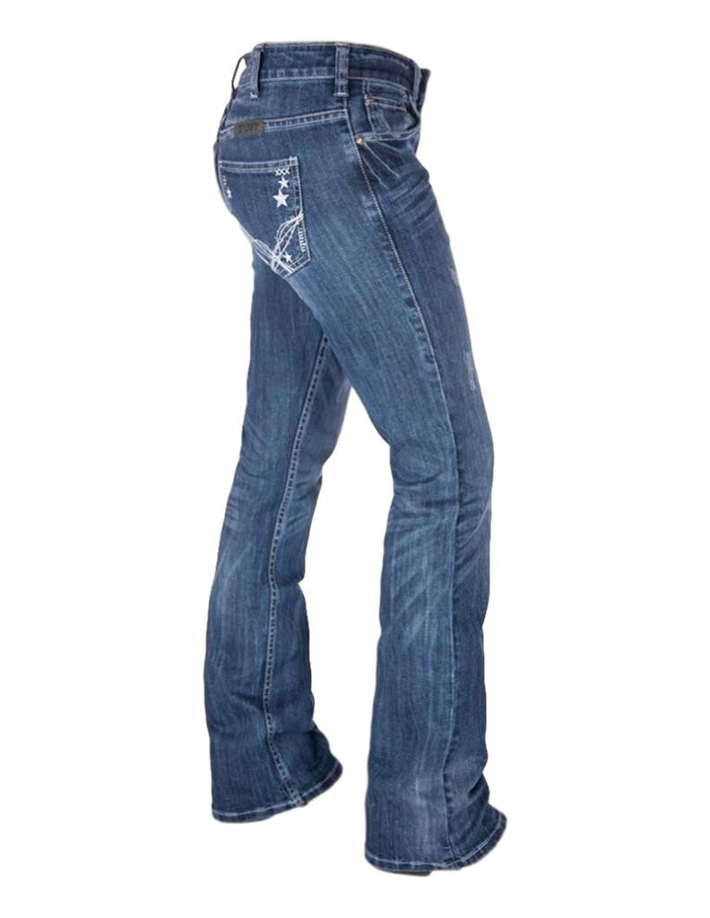Cowgirl Tuff Western Jeans Womens Tuff Star Bootcut Medium Wash JFSTAR