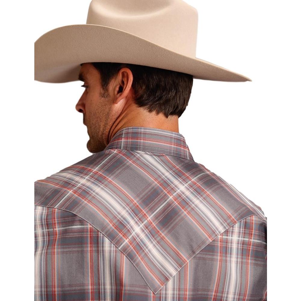 Stetson Western Shirt Mens Plaid Long Sleeve Gray 11-001-0478-0767 GY