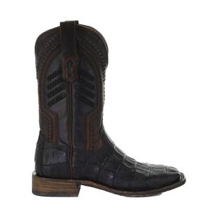 Corral Western Boots Mens Square Toe Caiman Tail Vamp Embroidery A3878