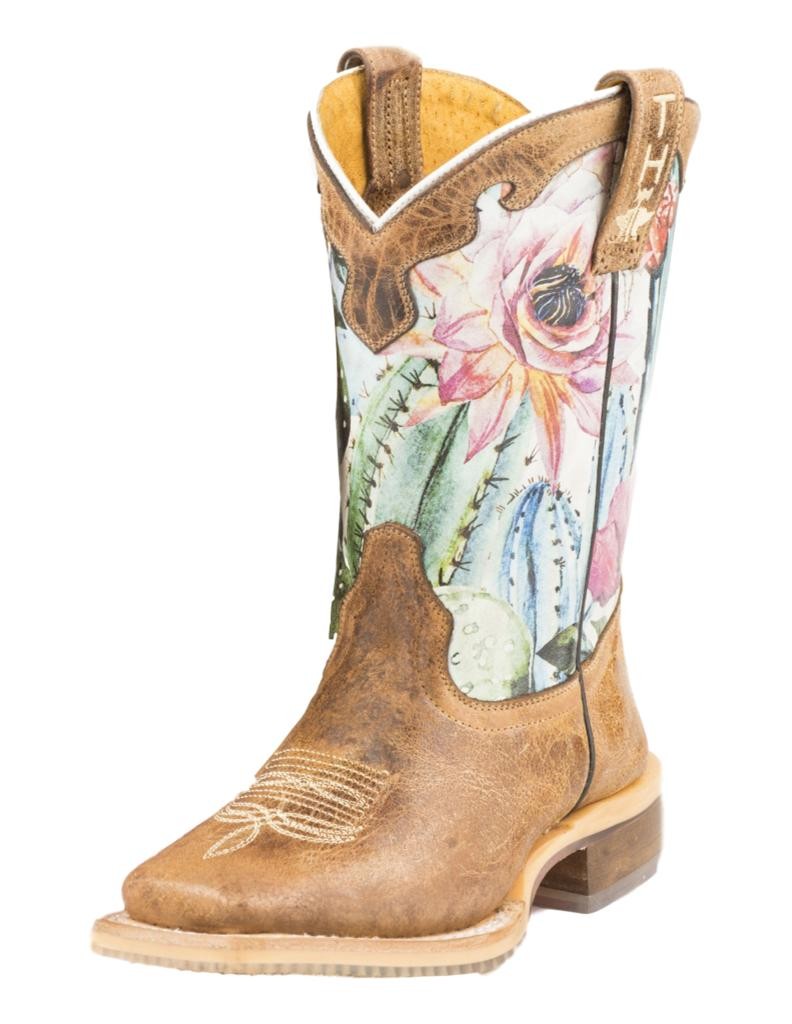 Tin Haul Western Boots Girls Cactilicious Brown 14-018-0007-0741 BR