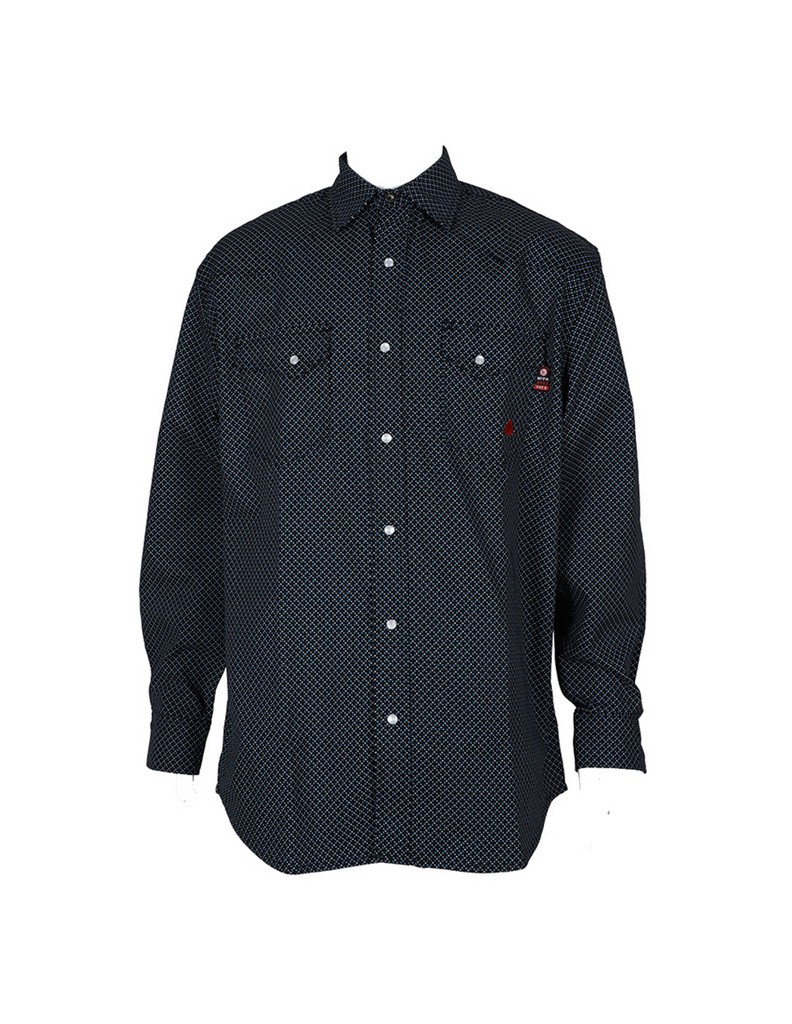 Forge FR Work Shirt Mens L/S Flame Resistant Plaid Button MFRPLDB205