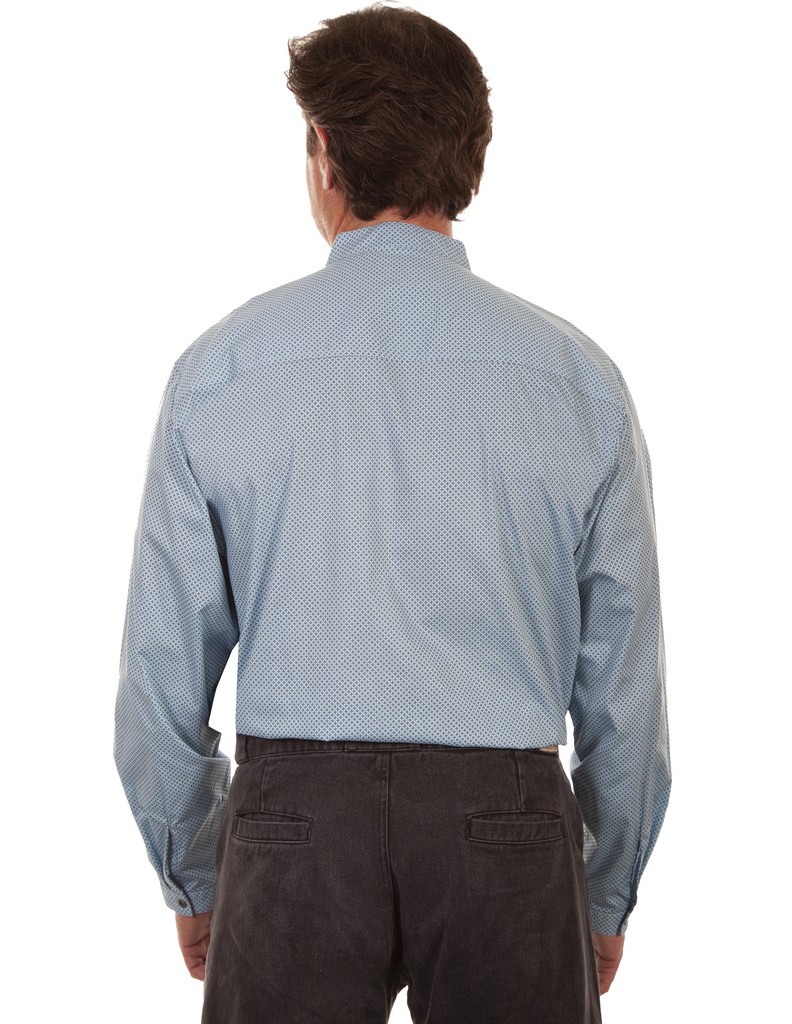 Scully Western Shirt Mens Long Sleeve Print Button Light Blue F0_RW302