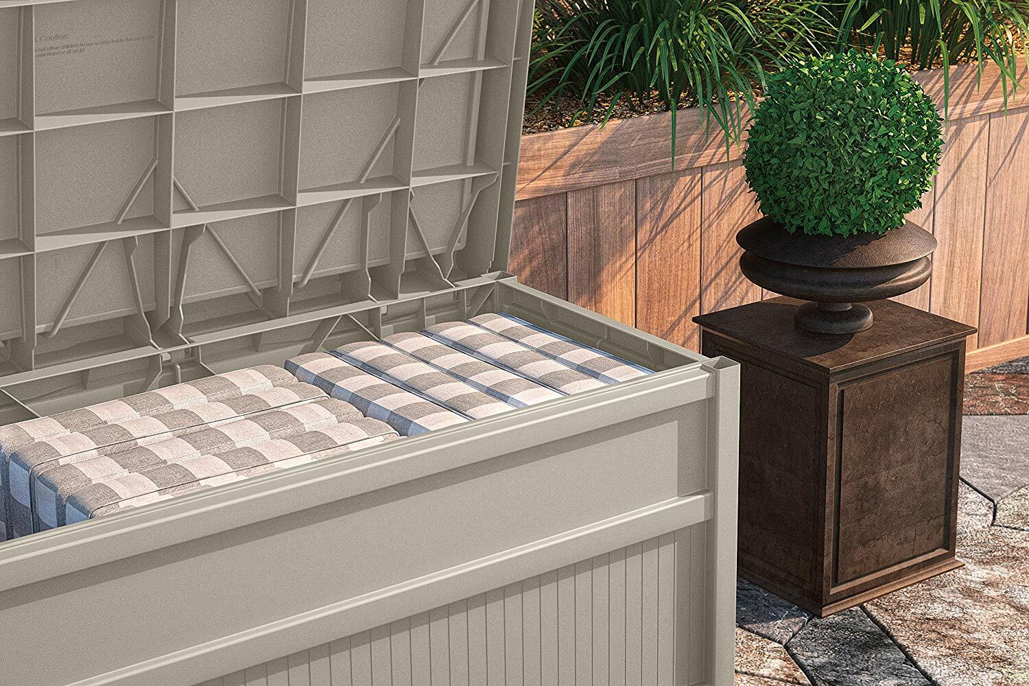 Suncast Outdoor Deck Storage Box Container Waterproof Patio Garage Suncast Outdoor Deck Storage Box