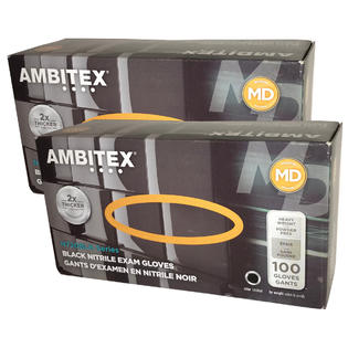 Cardinal Health Tradex Ambitex Heavyweight 6mil Thick Black Nitrile Exam Glove