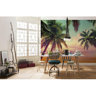 Komar Giant Paper Wallpaper 368x254cm Miami Beach Palms Bedroom Wall Mural Decor