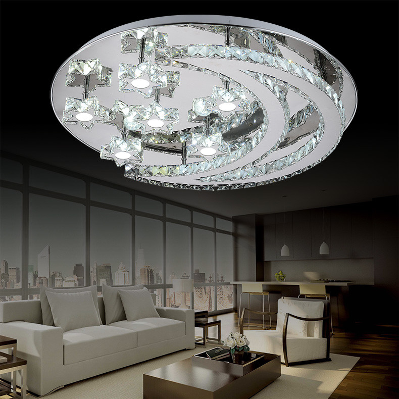 Jhx Star Moon Lighting Led Ceiling Lamp Bedroom Crystal Chandelier Light Living Room