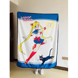 Sailor Moon Navy White Anime Blanket Throws Quilt Blanket Bed 150x120cm Sailor Moon Navy White Anime Blanket Throws Quilt Blanket Bed 150x120cm