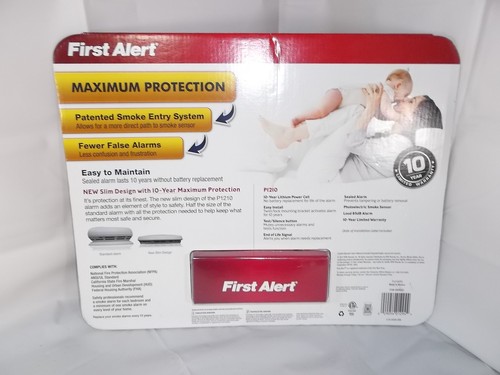First Alert Smoke Detector Fire Alarm 2 Pack P1210
