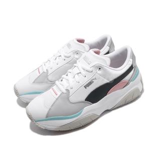 Puma Storm Y Metallic Wns Peacoat White Pink Grey Women Daddy Shoes 02