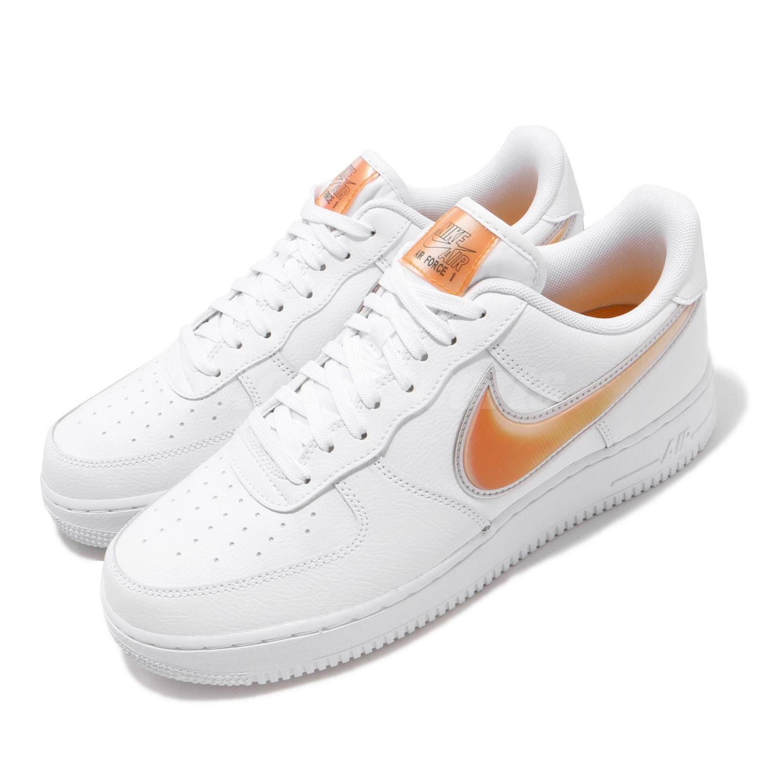 Nike Air Force 1 07 Lv8 3 Oversized Swoosh White Orange Peel Men Shoe Ao2441 102