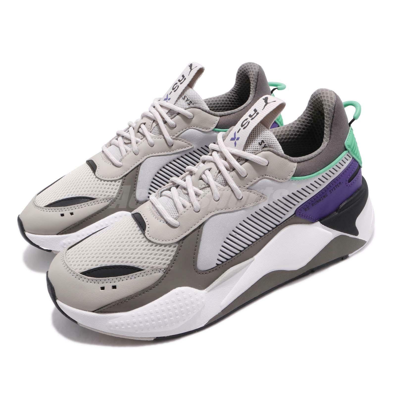 Puma Rs X Tracks Running System Grey Purple White Green Men Shoes 01 Puma Rs X Tracks Running System Grey Purple White Green Men Shoes 01