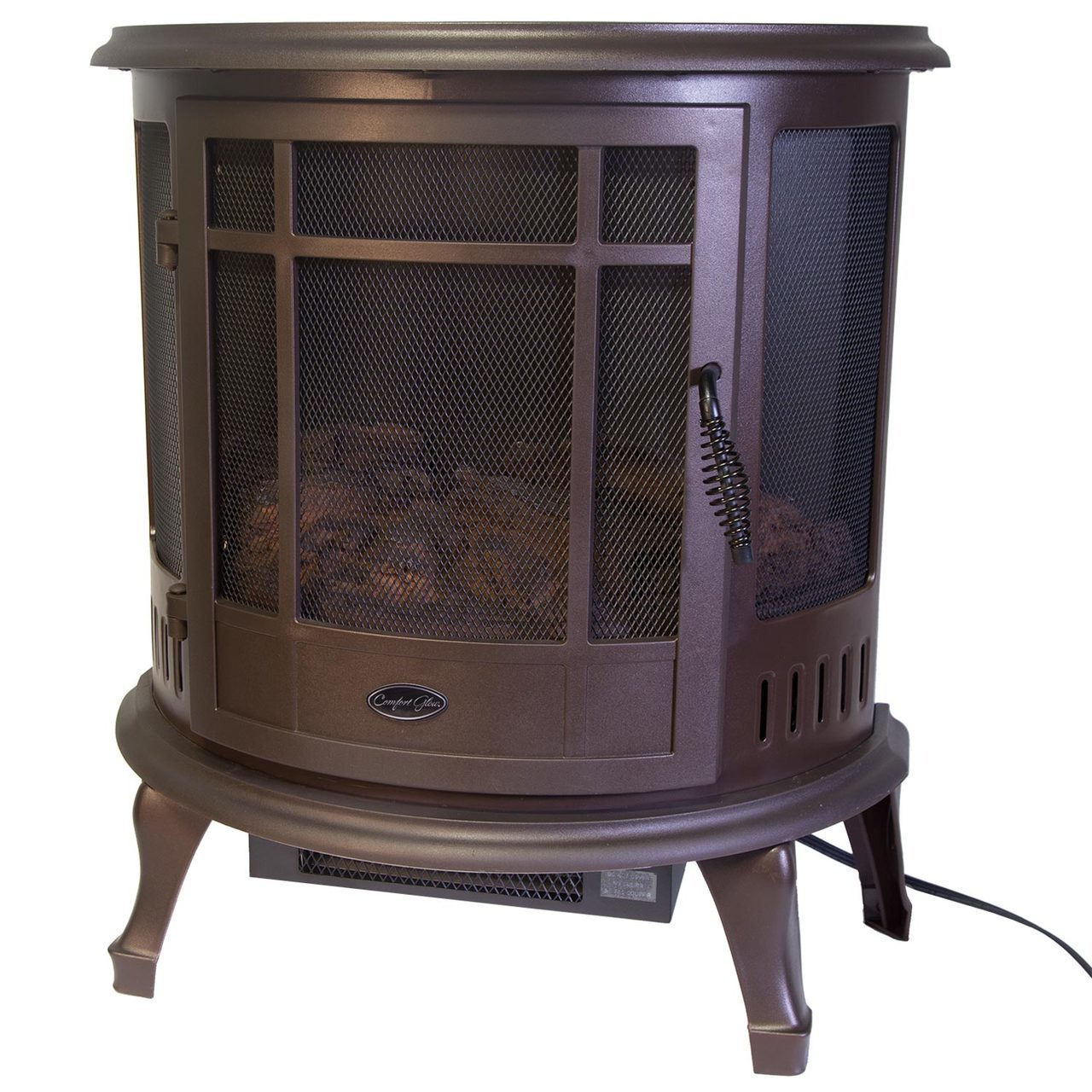 Electric Fireplace Stove Heater Comfort Glow Claremont 3 Sided