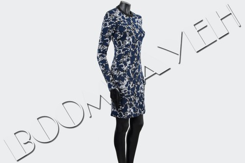 Balenciaga Balenciaga 1200 Authentic New Blue Marble Print Fitted Sheath Dress Sz 34 38 Balenciaga Balenciaga 1200 Authentic New Blue Marble Print Fitted Sheath Dress Sz 34 38