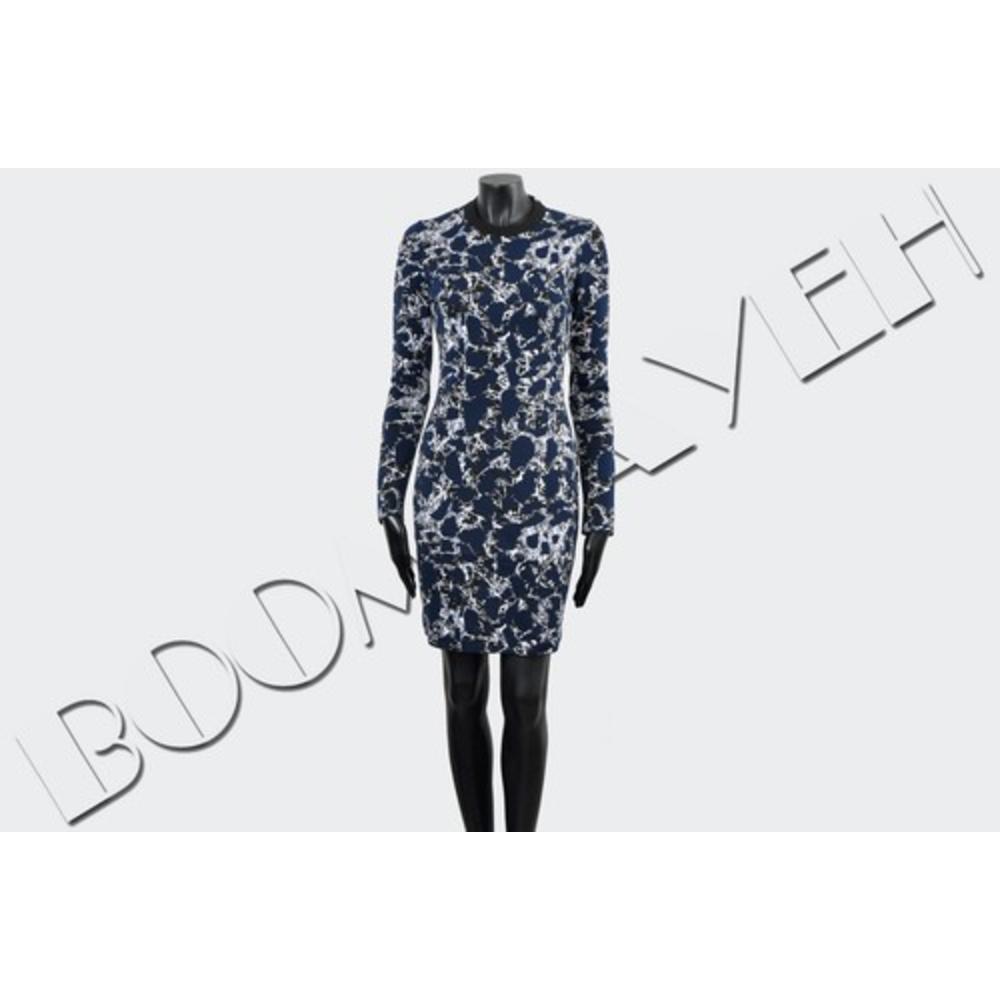 Balenciaga Balenciaga 1200 Authentic New Blue Marble Print Fitted Sheath Dress Sz 34 38 Balenciaga Balenciaga 1200 Authentic New Blue Marble Print Fitted Sheath Dress Sz 34 38