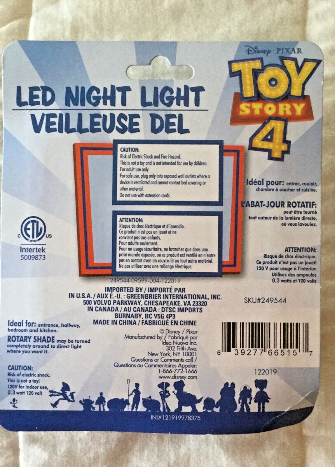 Disney Disney Toy Story 4 Led Outlet Plug In Night Light Buzz Lightyear On Off Switch