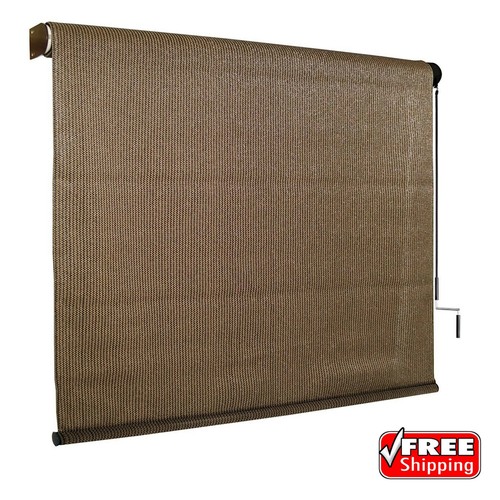 Outdoor Bamboo Roll Up Porch Shades Coolaroo 8 Ft Window Sun Shade Blind Roller Roll Up Exterior Cordless Patio Outdoor Porch