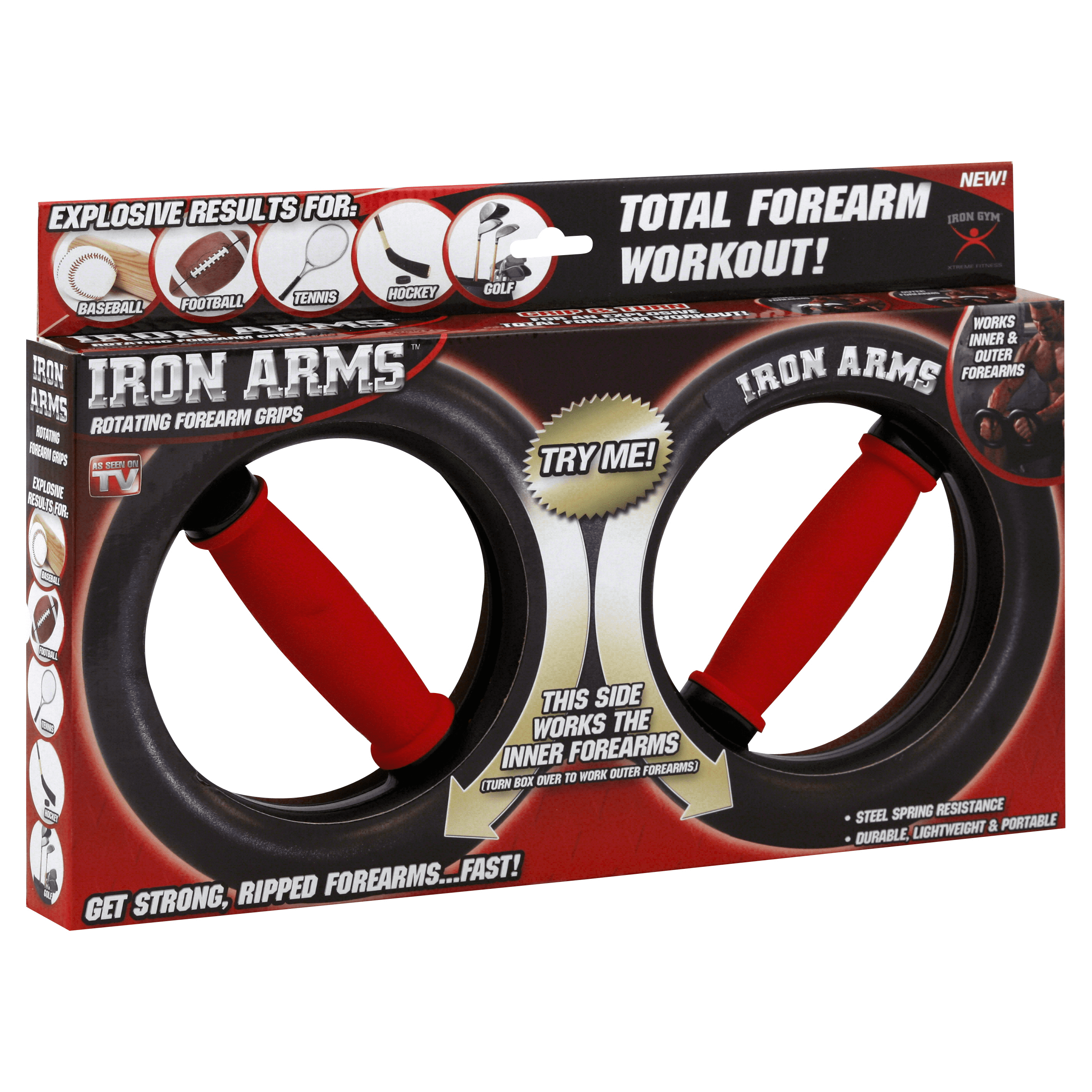 Ontel Iron Arms Rotating Forearm Grips For Hands And Forearm Training Ontel Iron Arms Rotating Forearm Grips For Hands And Forearm Training