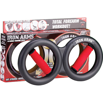 Ontel Iron Arms Rotating Forearm Grips For Hands And Forearm Training