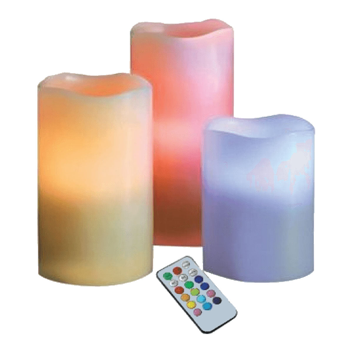 As Seen On TV Set of 3 Flameless LED Candle with Remote Control Electronic Plastic Candlelight