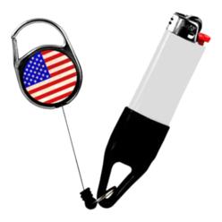 Lighter Leash Retractable Lighter Holder - American Flag- Standard Size(1)