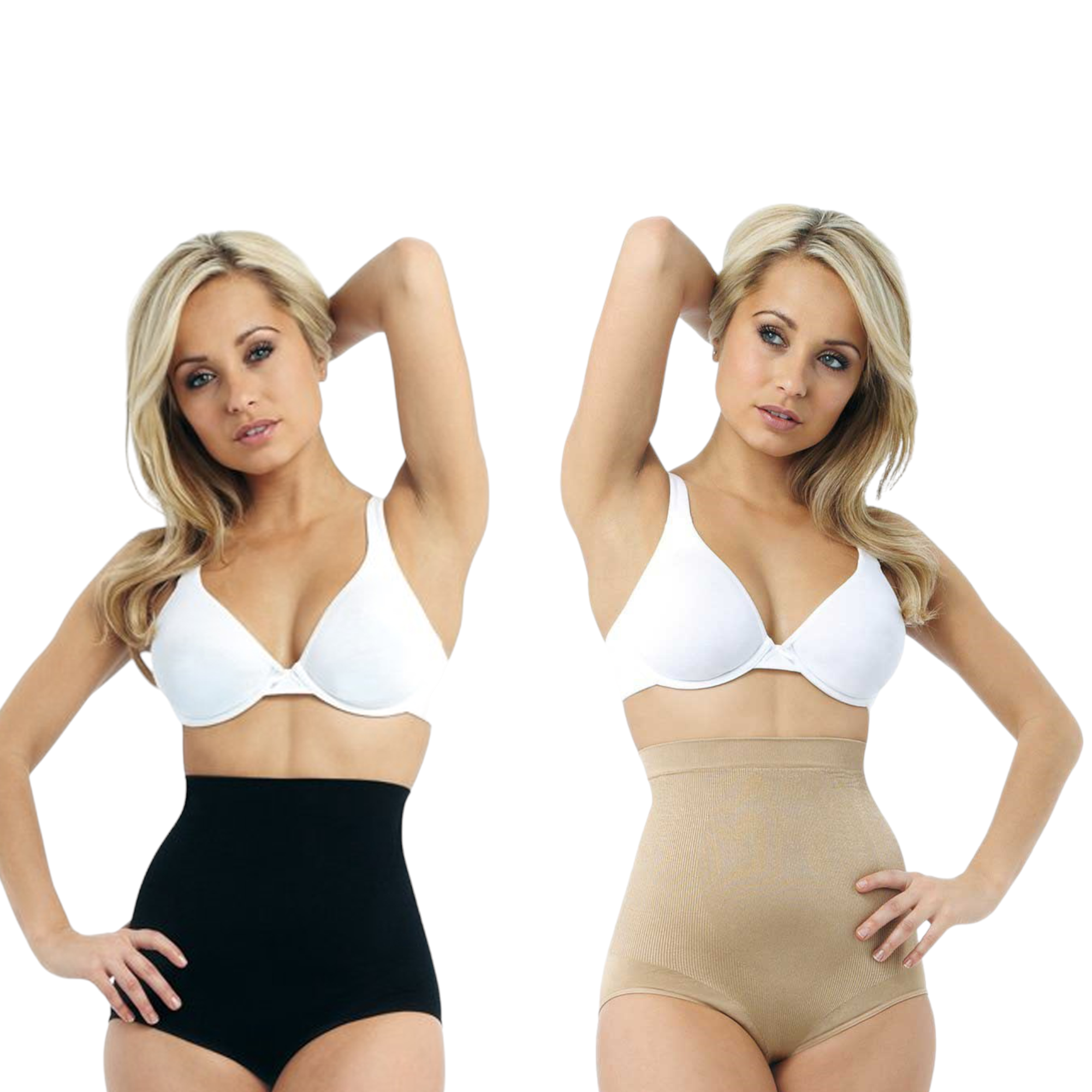 Belvia Comfia Tummy Control Shaping Briefs - Black and Nude -2 Pack -XXL