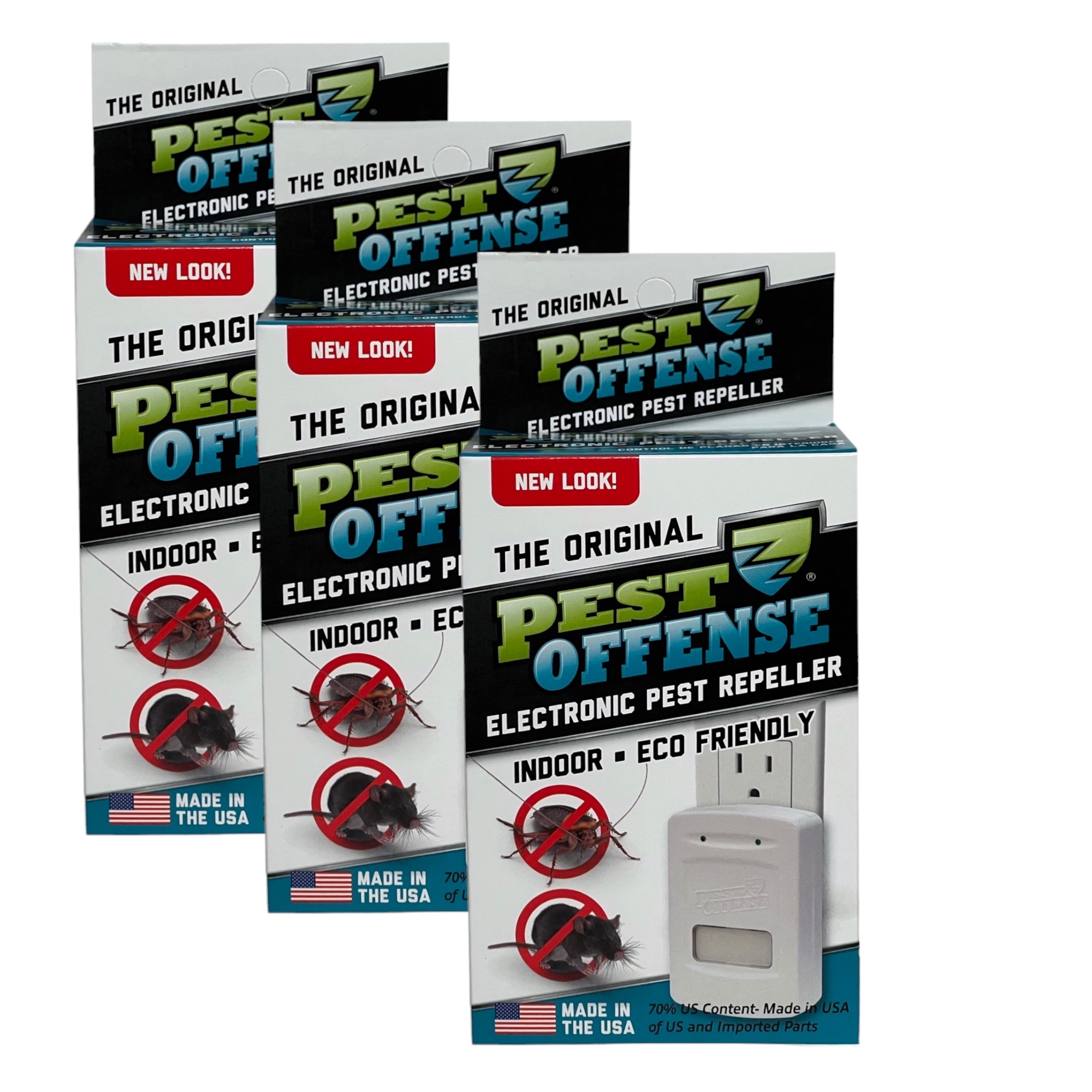 Pest Offense POUSA-FL-01 Original Electronic Pest Repeller- 3 Pack