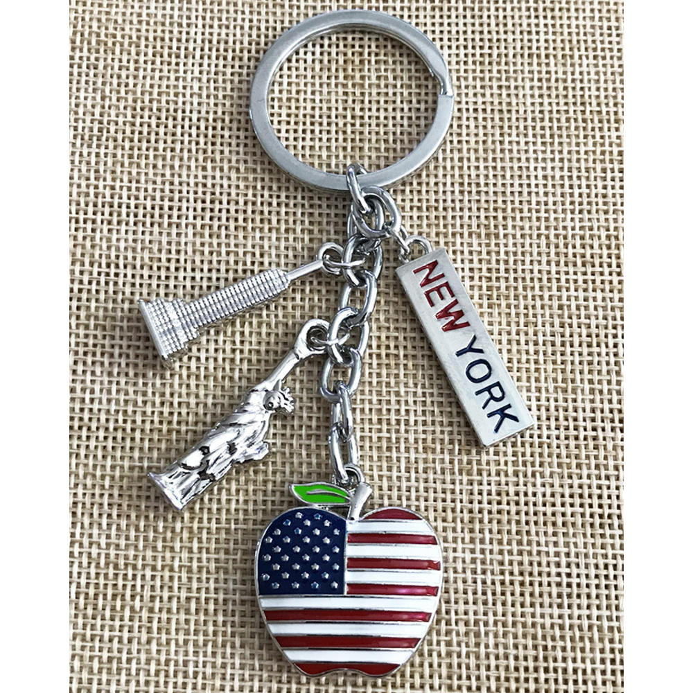 Zara Beez New York Silver Plated Empire State Building Keyring Statue Of Liberty Metal Fabulous Keychain