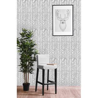 Uniqstiq Black And White Geometric Sticks Removable Wallpaper Peel Uniqstiq Black And White Geometric Sticks Removable Wallpaper Peel