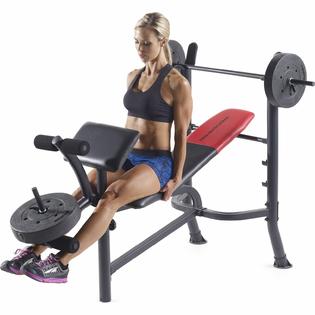 Weider Lifting Bench Press Weight 80lbs Plates Barbell Exercise