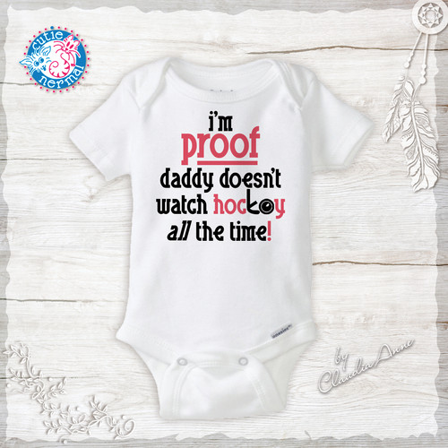 Gerber Funny Hockey Proof That Daddy Baby Outfit Baby Shower Gifts Newborn Baby Girl