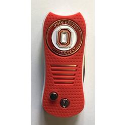 Team golf NcAA Ohio State Buckeyes Switchblade Divot Tool with Double-Sided Magnetic Ball Marker, Features Patented Single Prong