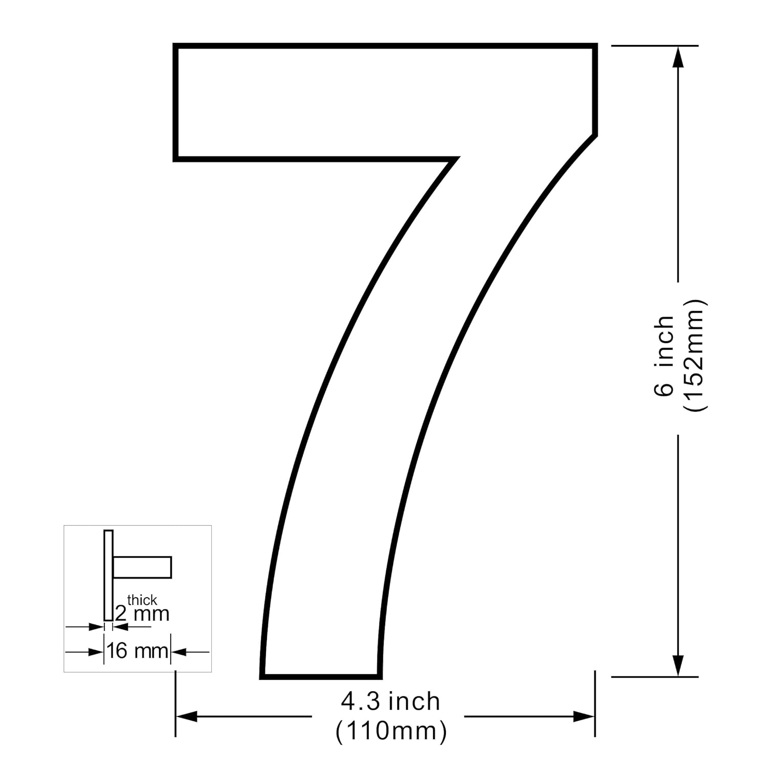 Royal Home Hardware H Modern House Numbers 6 Inch Royal H Modern House Numbers