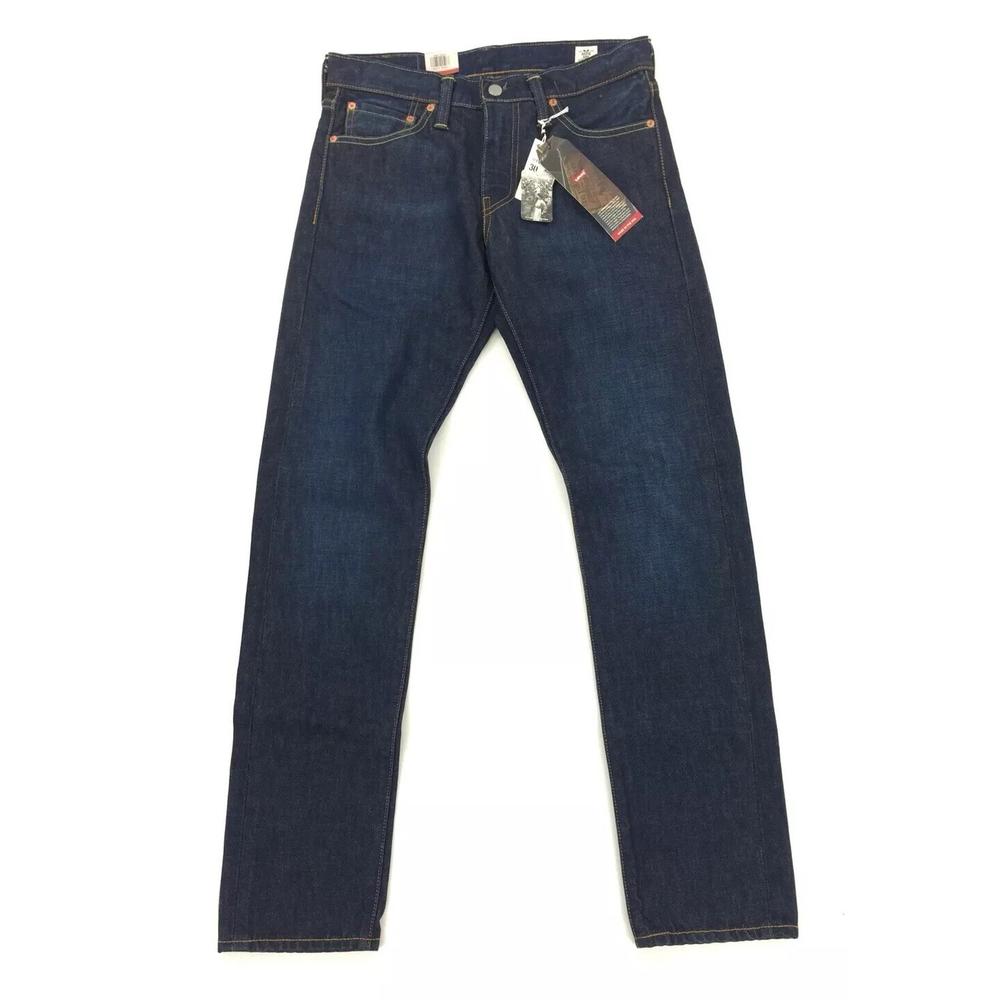 New Levi S 511 Slim Made In Usa Selvedge White Oak Dark Blue Mens Denim Jeans