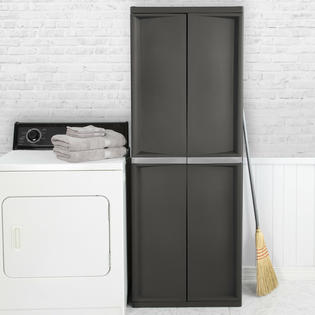 New Sterilite 4 Shelf Cabinet Flat Gray