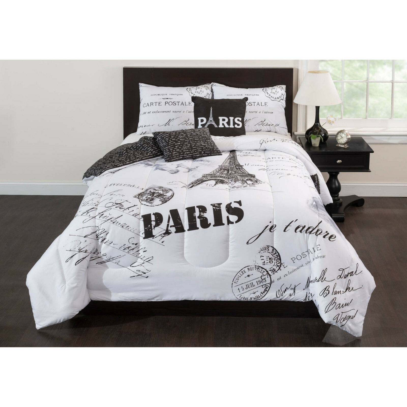 Casa New Full Paris Eiffel Tower Bedding Set Bed Comforter Shams