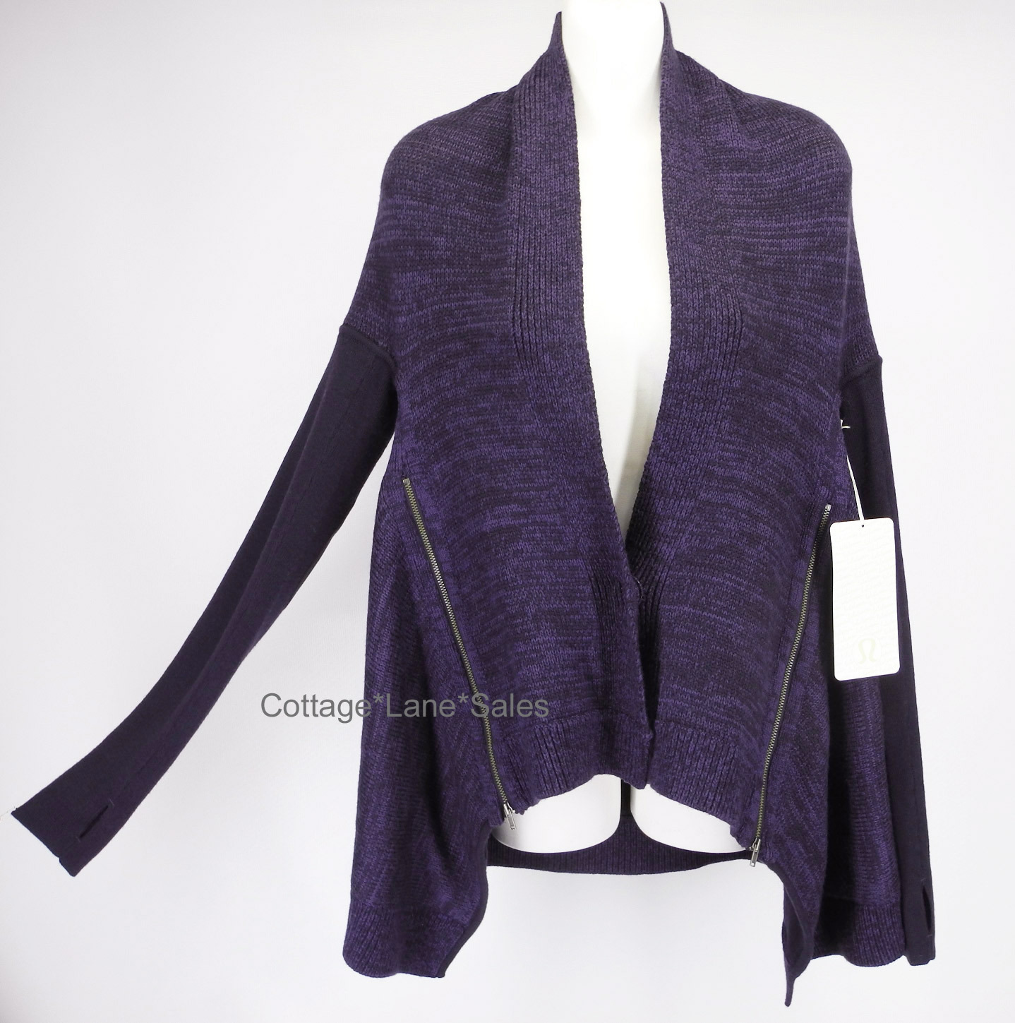 Lululemon New Lululemon Wrap It Up Sweater 6 Black Grape Purple Merino Wool
