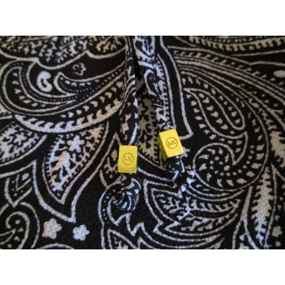 Michael Kors Nwt Michael Kors L Xl Black Paisley Cold Shoulder Blouse Msrp 110 00