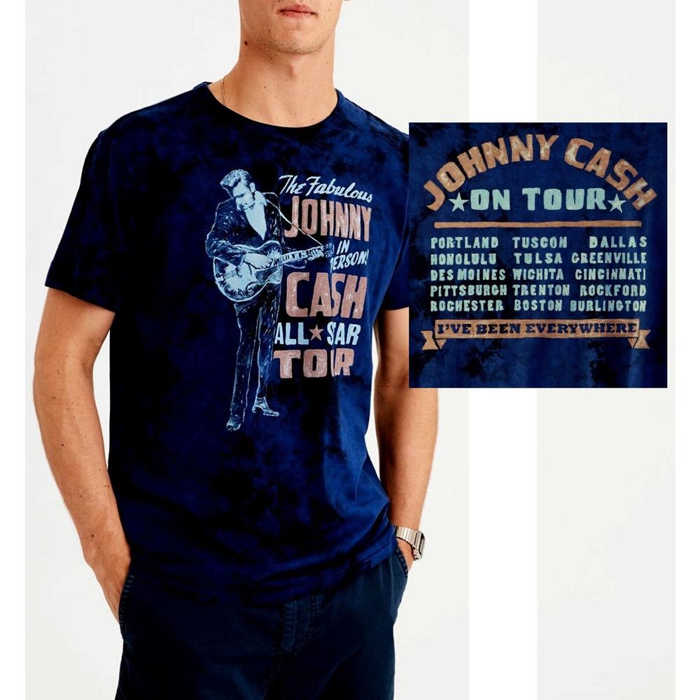 Johnny Cash T Shirt All Star Tour Country Rock N Roll Tie Dye Mt Lt L Xl Nwt