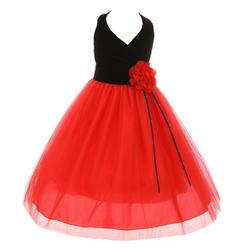Kiki Kids Usa Kiki Kids Big Girls Black Red Velvet Tulle Flower Back Bow Christmas Dress 8 12