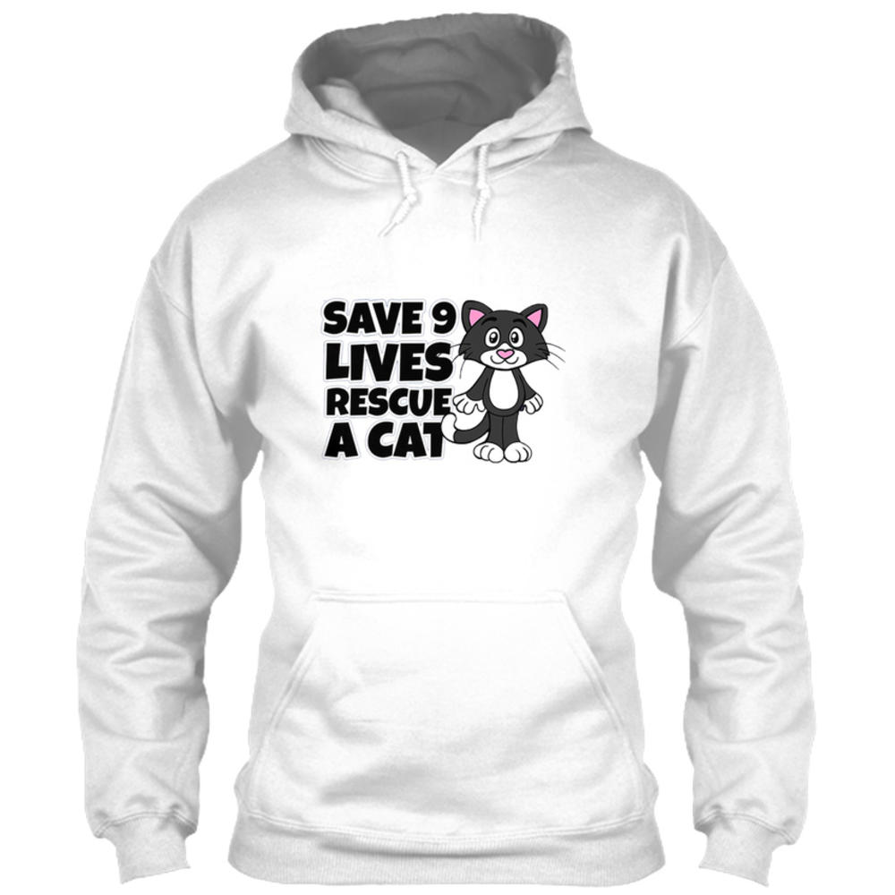 Teespring Save 9 Lives Rescue A Cat - Gildan Hoodie Sweatshirt