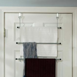 Home Basics Home Basics New Over The Door Towel Rack Rod Silver