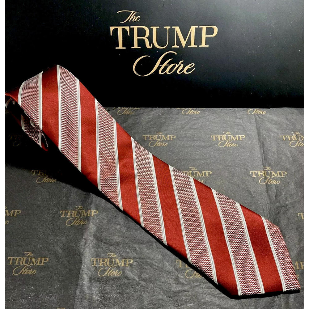 Donald Trump President Donald J Trump Signature Collection Tie Red W Gold Bar New With Tags