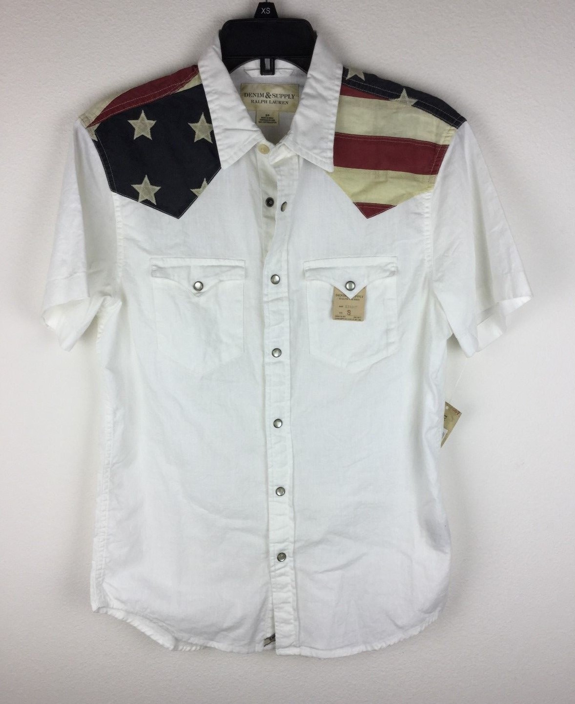Denim Supply Ralph Lauren Men American Flag Inspired Western Shirt White S Denim Supply Ralph Lauren Men American Flag Inspired Western Shirt White S