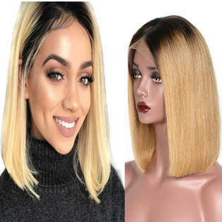 Orange Star Ombre Blonde Lace Front Wig Peruvian Straight Blonde