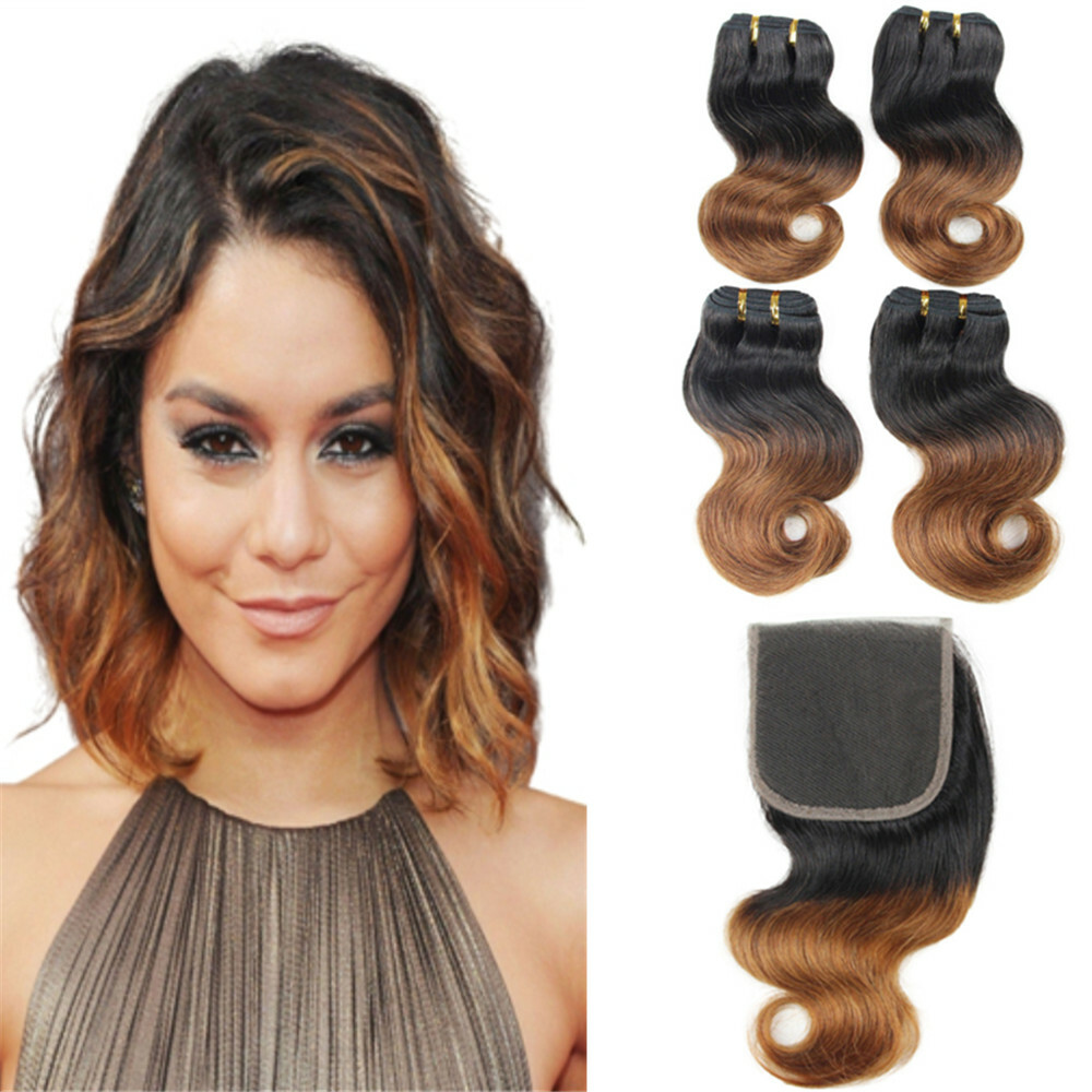 Orange Star Ombre Body Wave Human Hair Bundles Short Bob