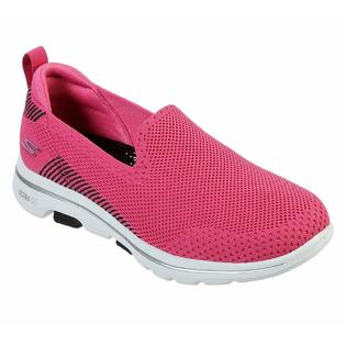 Skechers Shoes Pink Black Go Walk 5 Women's Casual Slip On Comfort ...