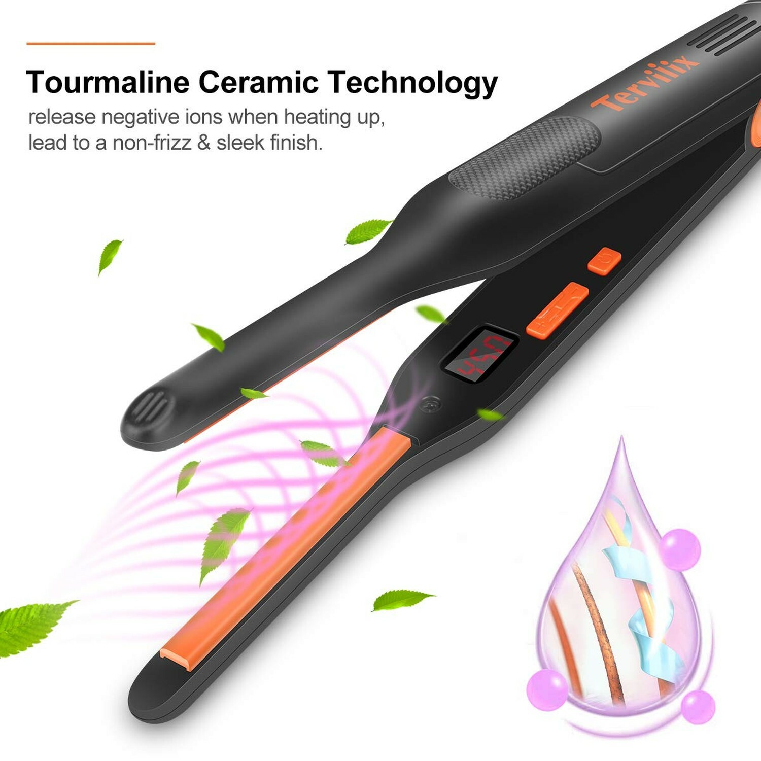 Terviiix Small Flat Iron For Short Hair Temperature Adjustable