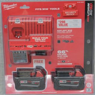 Nib Milwaukee M18 48 59 1850p Red Lithium Xc 5 0ah Charger 2 Batteries